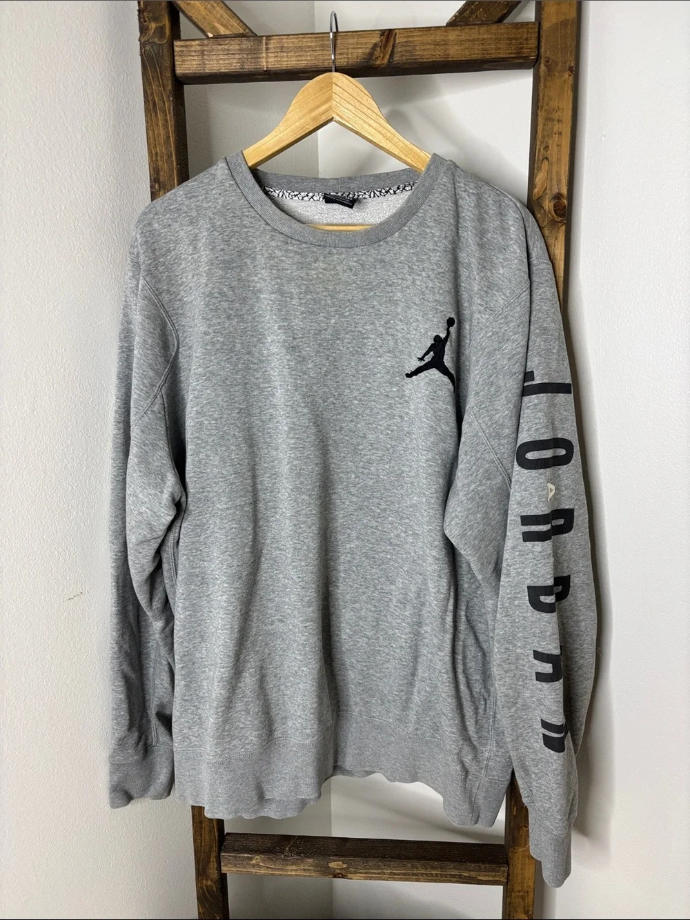 Air Jordan Gray Crewneck Sweatshirt with Black Jumpman Size XXL